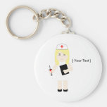 Cute Blonde Nurse Keychain