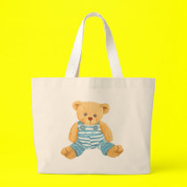 Cute Blue and White Overalls Teddy Bear bags