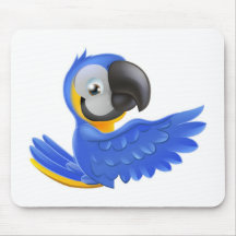 Cute blue and yellow parrot mouse mats