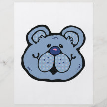 cute blue bear face flyers