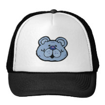 cute blue bear face hat