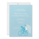 CUTE Blue Bicycle Couple Wedding Invitation
