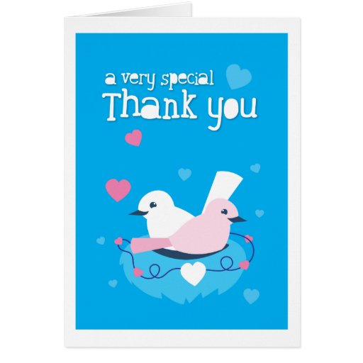 cute blue birds love very special thank you! cards
