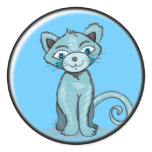 Cute Blue Cat round sticker