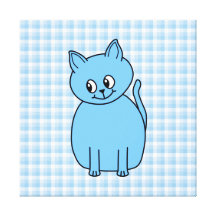 Cute Blue Cat. Stretched Canvas Print