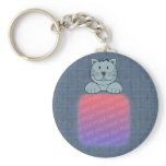 Cute Blue Cat Your Photo Keychain