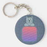 Cute Blue Cat Your Photo Keychain