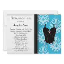 CUTE Blue Corset Sexy Bachelorette Wedding Invite