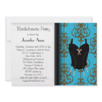 CUTE Blue Corset Sexy Bachelorette Wedding Invite