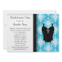 CUTE Blue Corset Sexy Bachelorette Wedding Invite