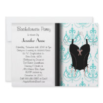 CUTE Blue Corset Sexy Bachelorette Wedding Invite