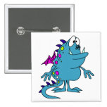 cute blue dragon monster creature buttons