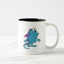 cute blue dragon monster creature coffee mugs