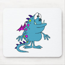 cute blue dragon monster creature mousepads
