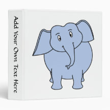 Cute Blue Elephant Cartoon. 3 Ring Binders