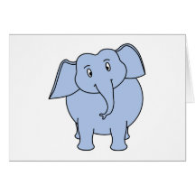 Cute Blue Elephant Cartoon. Card