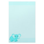 Cute Blue Elephant Stationery