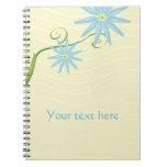 Cute Blue Flowers on  Ecru Background Notebook
