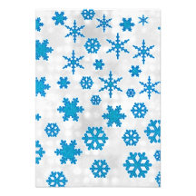 Cute Blue Glitter Snow Flakes on Snowy Background Announcement