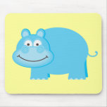 Cute Blue Hippo Mouse Pads