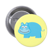 Cute Blue Hippo Pin