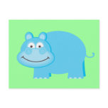 Cute Blue Hippo Post Cards