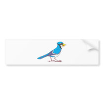 Cute Blue Jay Bird Cartoon Shirt Bumper Sticker