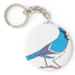Cute Blue Jay Bird Cartoon Shirt Key Chains