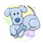Cute Blue Kawaii Dog Stickers