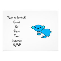 Cute Blue koala Custom Invitations