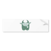Cute Blue Monster Bumper Sticker