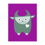 Cute Blue Monster Post Card