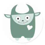 Cute Blue Monster Stickers