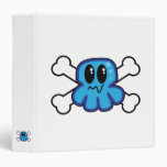 cute blue octopus and crossbones vinyl binder