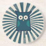 Cute Blue Owl Beverage Coasters