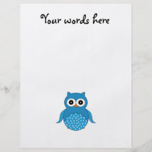 Cute blue owl full color flyer