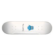 Cute blue owl skateboard
