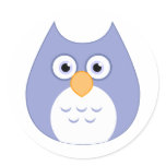 Cute Blue Owl Sticker
