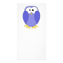 Cute Blue Penguin. Penguin Cartoon. Custom Photo Card