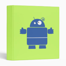 Cute Blue Robot Binder