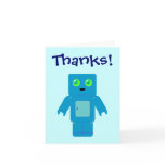 Cute Blue Robot Thank You Cards