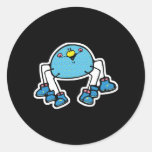 cute blue spider wearing shoes round stickers