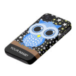 cute blue spotted owl iPhone 4 cases