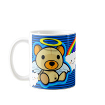 Cute blue teddy bear angel mug