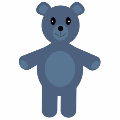 Cute blue teddy bear brooch acrylic cut out by Molly_Sky