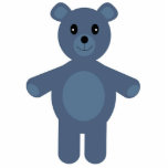Cute blue teddy bear brooch photo sculptures