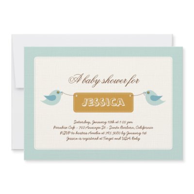 Cute Blue Twitters Baby Shower Invitation by berryberrysweet