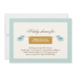 Cute Blue Twitters Baby Shower Invitation