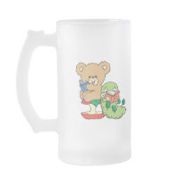 Cute Book Worm and Reading Bear Coffee Mugs