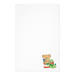 Cute Book Worm and Reading Bear Personalized Stationery